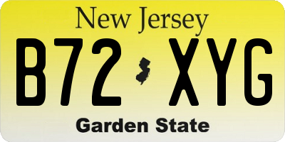 NJ license plate B72XYG