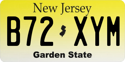 NJ license plate B72XYM