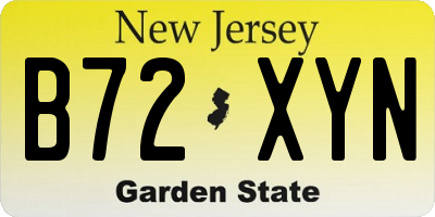 NJ license plate B72XYN