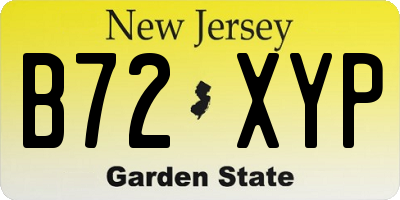 NJ license plate B72XYP