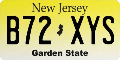 NJ license plate B72XYS