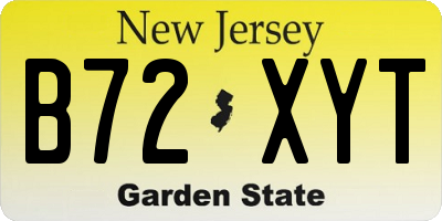 NJ license plate B72XYT