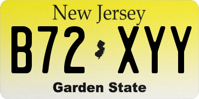 NJ license plate B72XYY