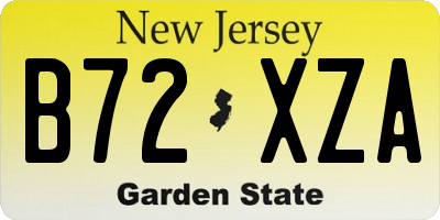 NJ license plate B72XZA
