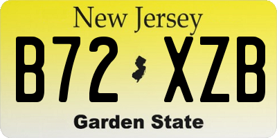 NJ license plate B72XZB