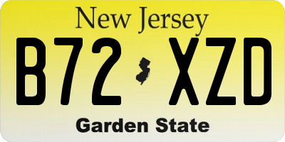 NJ license plate B72XZD