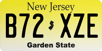NJ license plate B72XZE