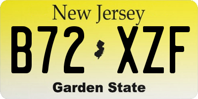 NJ license plate B72XZF