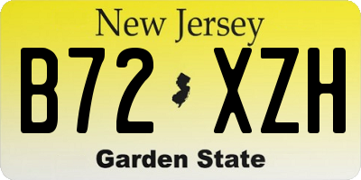 NJ license plate B72XZH