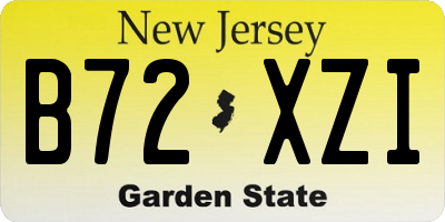 NJ license plate B72XZI