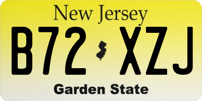 NJ license plate B72XZJ