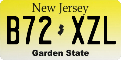 NJ license plate B72XZL