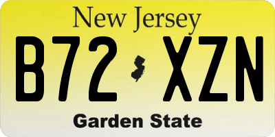 NJ license plate B72XZN