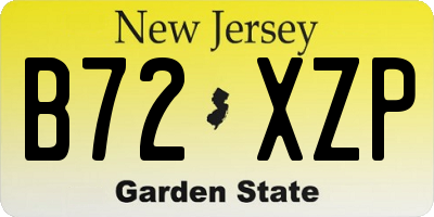 NJ license plate B72XZP