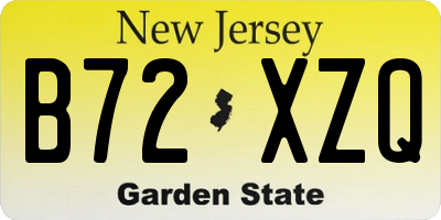 NJ license plate B72XZQ