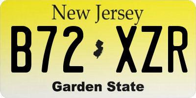 NJ license plate B72XZR