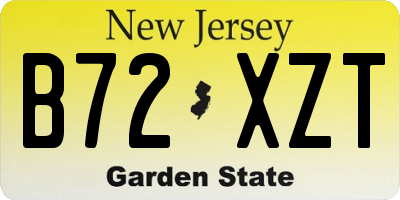 NJ license plate B72XZT
