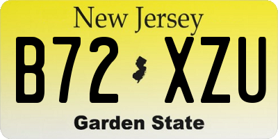 NJ license plate B72XZU