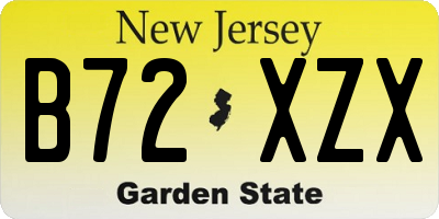 NJ license plate B72XZX