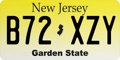 NJ license plate B72XZY