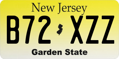 NJ license plate B72XZZ