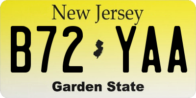 NJ license plate B72YAA