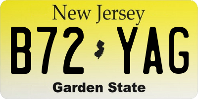 NJ license plate B72YAG