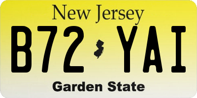 NJ license plate B72YAI