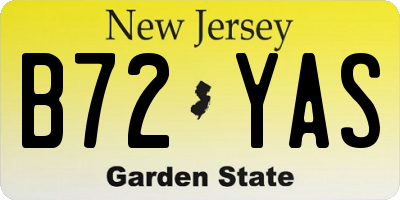 NJ license plate B72YAS