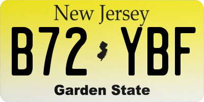 NJ license plate B72YBF
