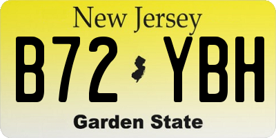 NJ license plate B72YBH
