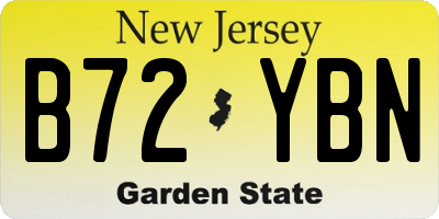 NJ license plate B72YBN