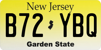 NJ license plate B72YBQ