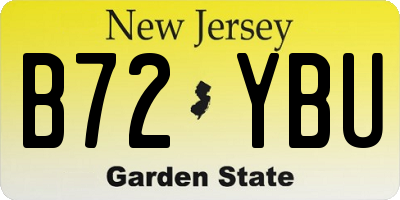 NJ license plate B72YBU