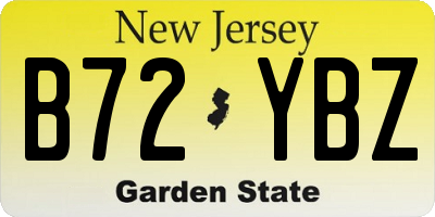 NJ license plate B72YBZ