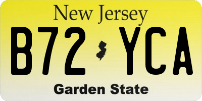 NJ license plate B72YCA