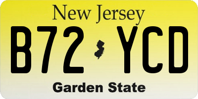 NJ license plate B72YCD