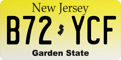 NJ license plate B72YCF