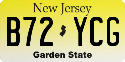 NJ license plate B72YCG