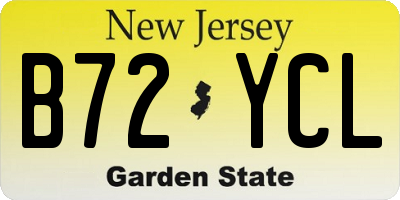 NJ license plate B72YCL