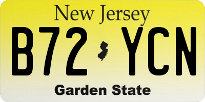 NJ license plate B72YCN
