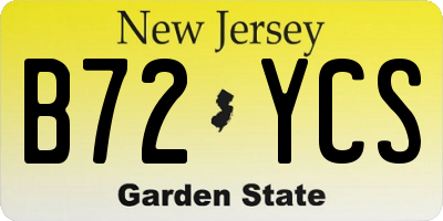 NJ license plate B72YCS