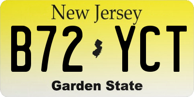 NJ license plate B72YCT