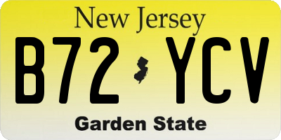 NJ license plate B72YCV
