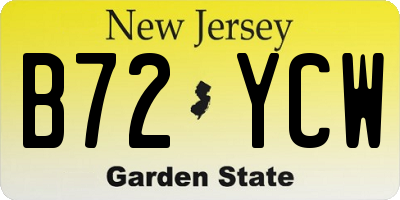 NJ license plate B72YCW