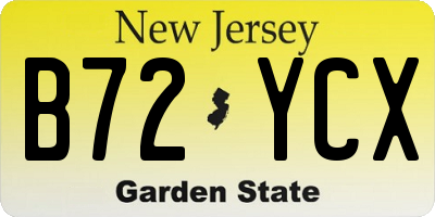 NJ license plate B72YCX