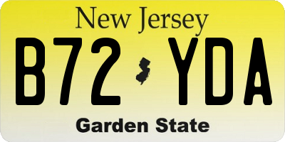 NJ license plate B72YDA