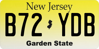 NJ license plate B72YDB