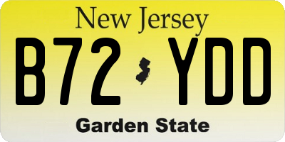 NJ license plate B72YDD