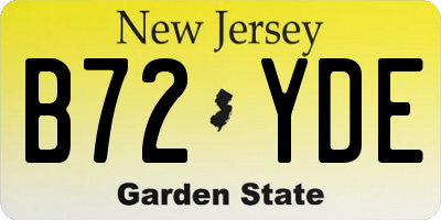 NJ license plate B72YDE